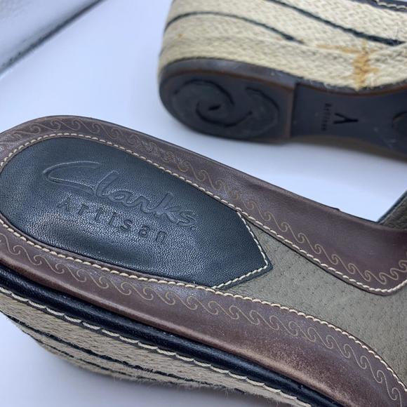 Clarks Artisan Women Black Espadrille Rope Wedge Sandal Shoe Size 7M - Picture 8 of 10